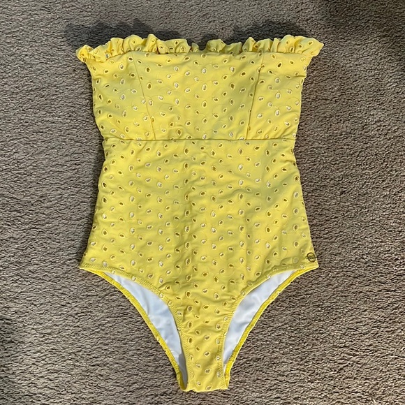 cesa Other - Yellow ruffle tube style one piece swimsuit